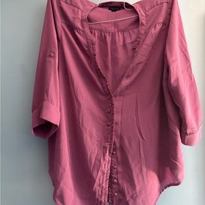 Torrid Mauve Button-Down Blouse